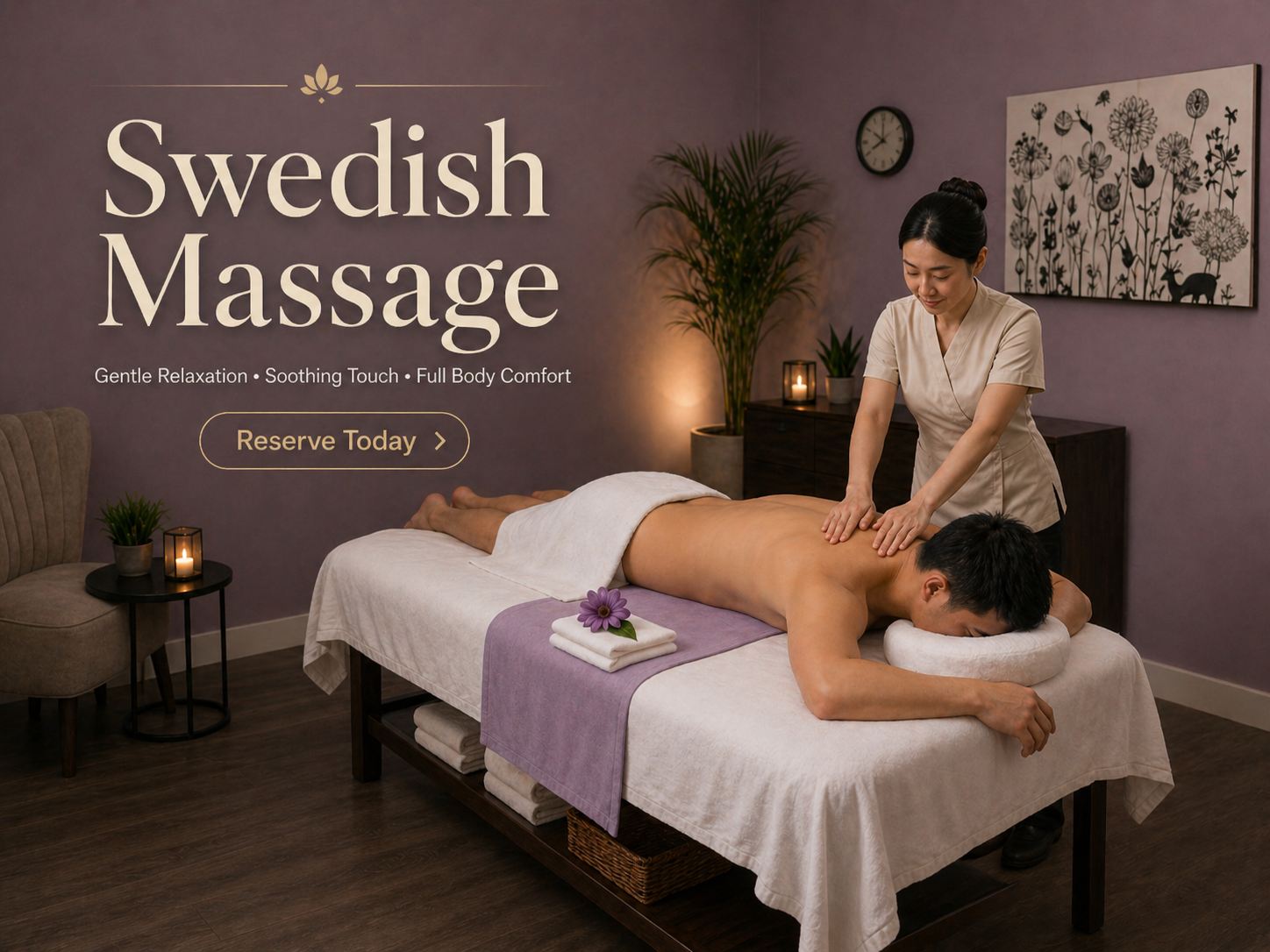 Swedish Massage session at Golden SPA in Lake Forest CA — 30 or 60 minute pick