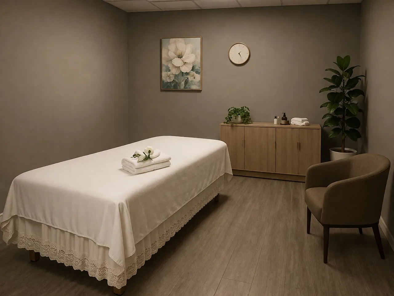 Comfortable, private massage room at Golden SPA Massage near Portola Hills, CA